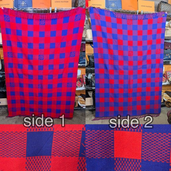 LOUIS VUITTON Damier Masai Large Wool Rug Blanket - RARE - Picture 2 of 16